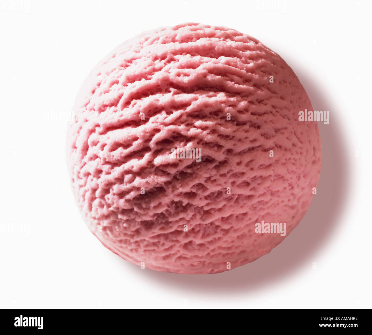 Kugel Erdbeer Eis, Sahne, Nahaufnahme Stockfoto