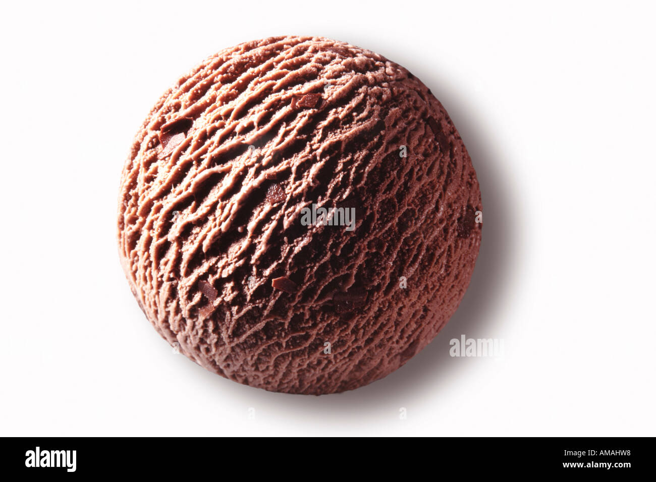 Kugel Schokolade Eis, Sahne, Nahaufnahme Stockfoto