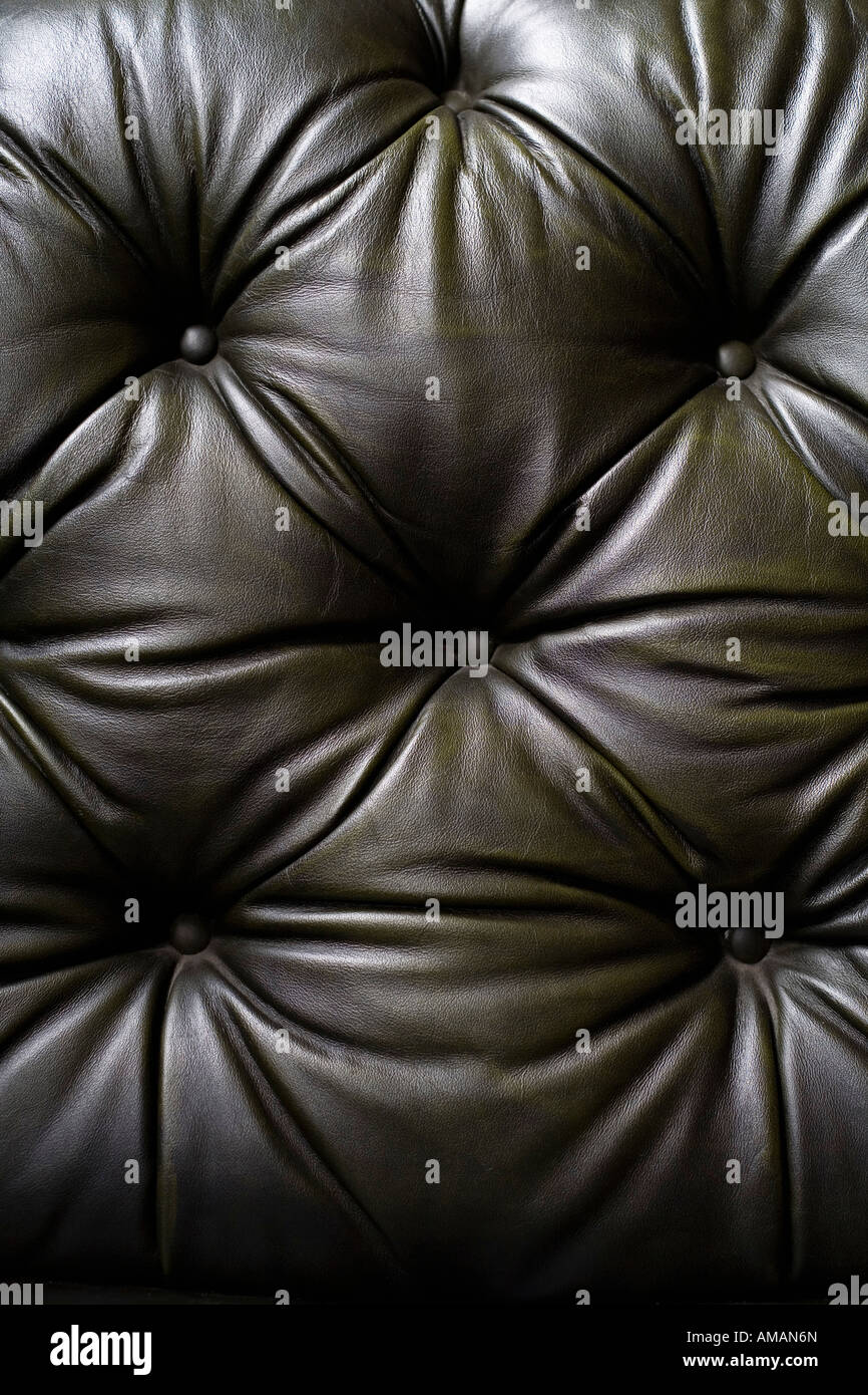 Detail eines Ledersofas Stockfoto