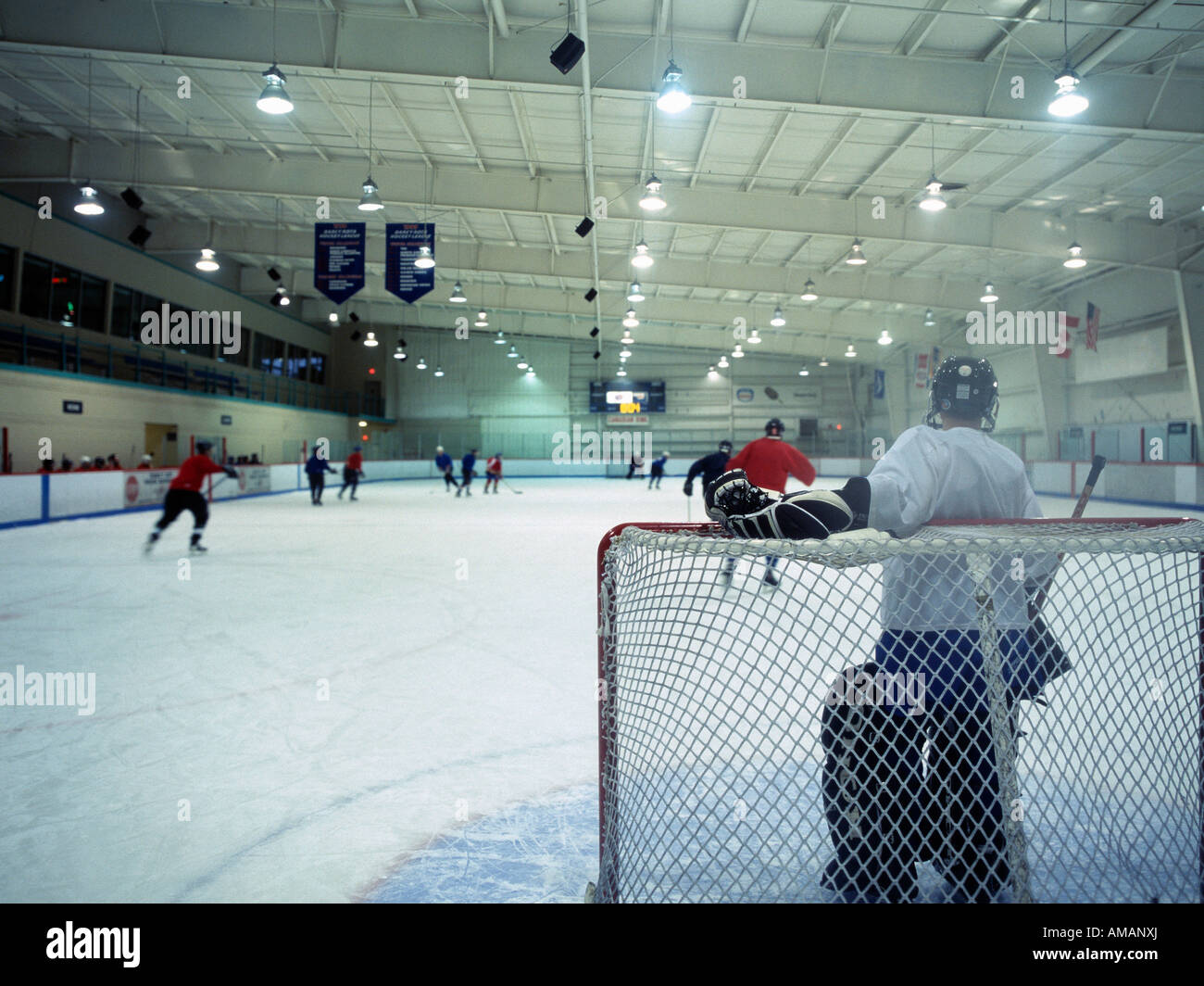 Ein Eishockey-Team-training Stockfoto