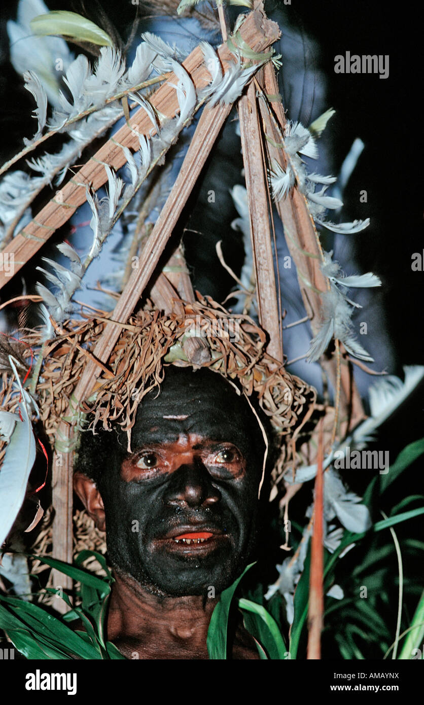 Porträt des einheimischen Menschen Papua New Guinea New Britain Kimbe Bay Stockfoto