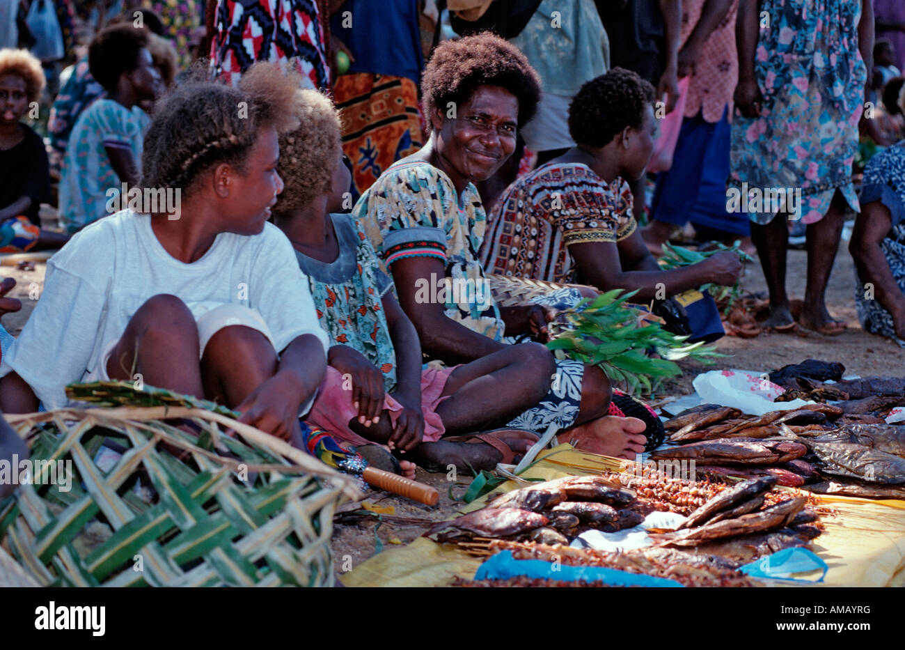 Frauen auf eine Frucht Markt Papua New Guinea Neuirland Kavieng Stockfoto