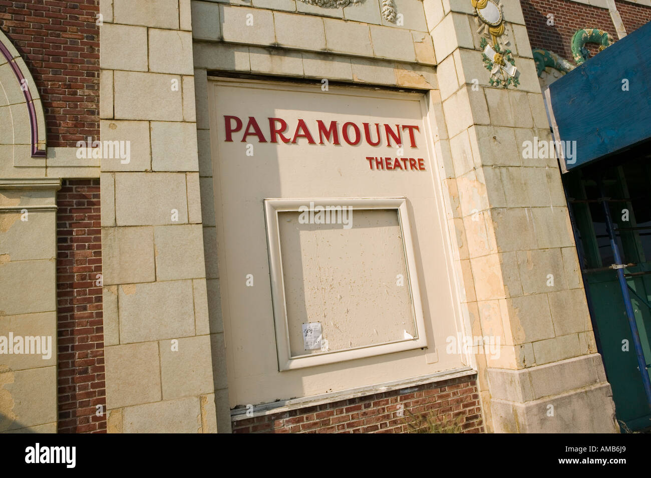 Alten Paramount anmelden Kino in Asbury Park Seite Strandresort in New Jersey USA Sommer 2006 Stockfoto