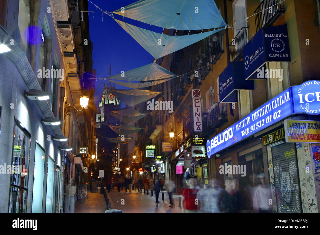 Calle de Preciados shoppen Straße, Spanien, Madrid Stockfoto