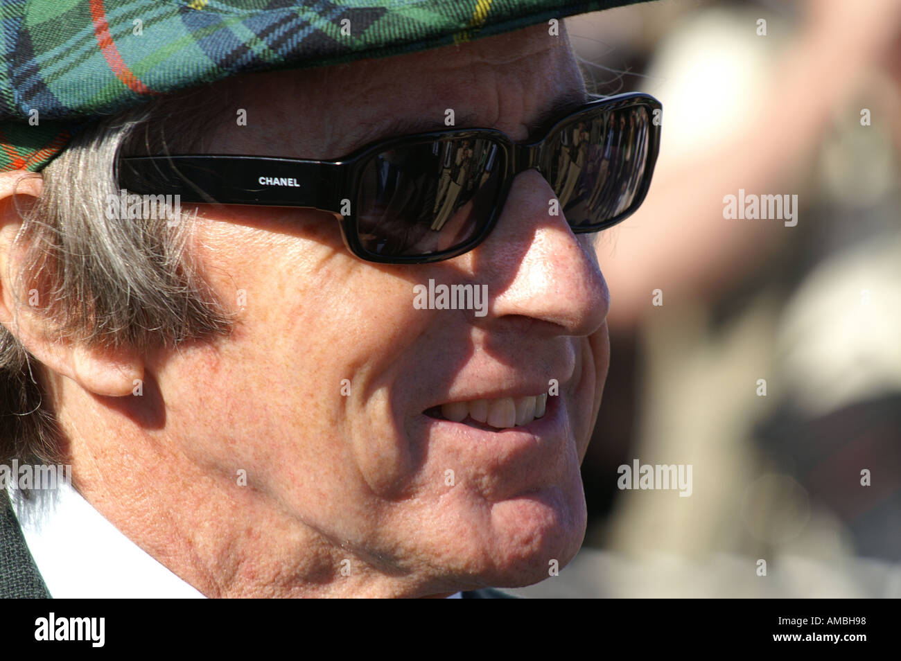 Sir Jackie Stewart interviewt in Goodwood Stockfoto