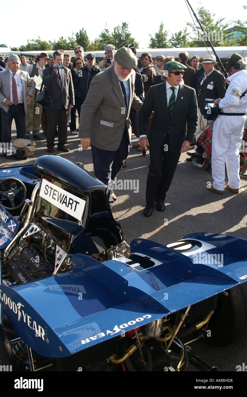 Sir Jackie Stewart interviewt in Goodwood Stockfoto