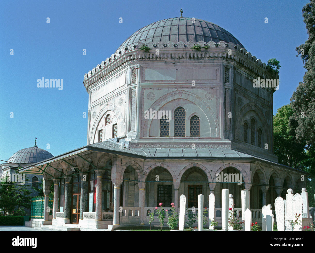 Außen, Mausoleum von Sultan Süleyman der prächtige, Istanbul, Türkei Stockfoto