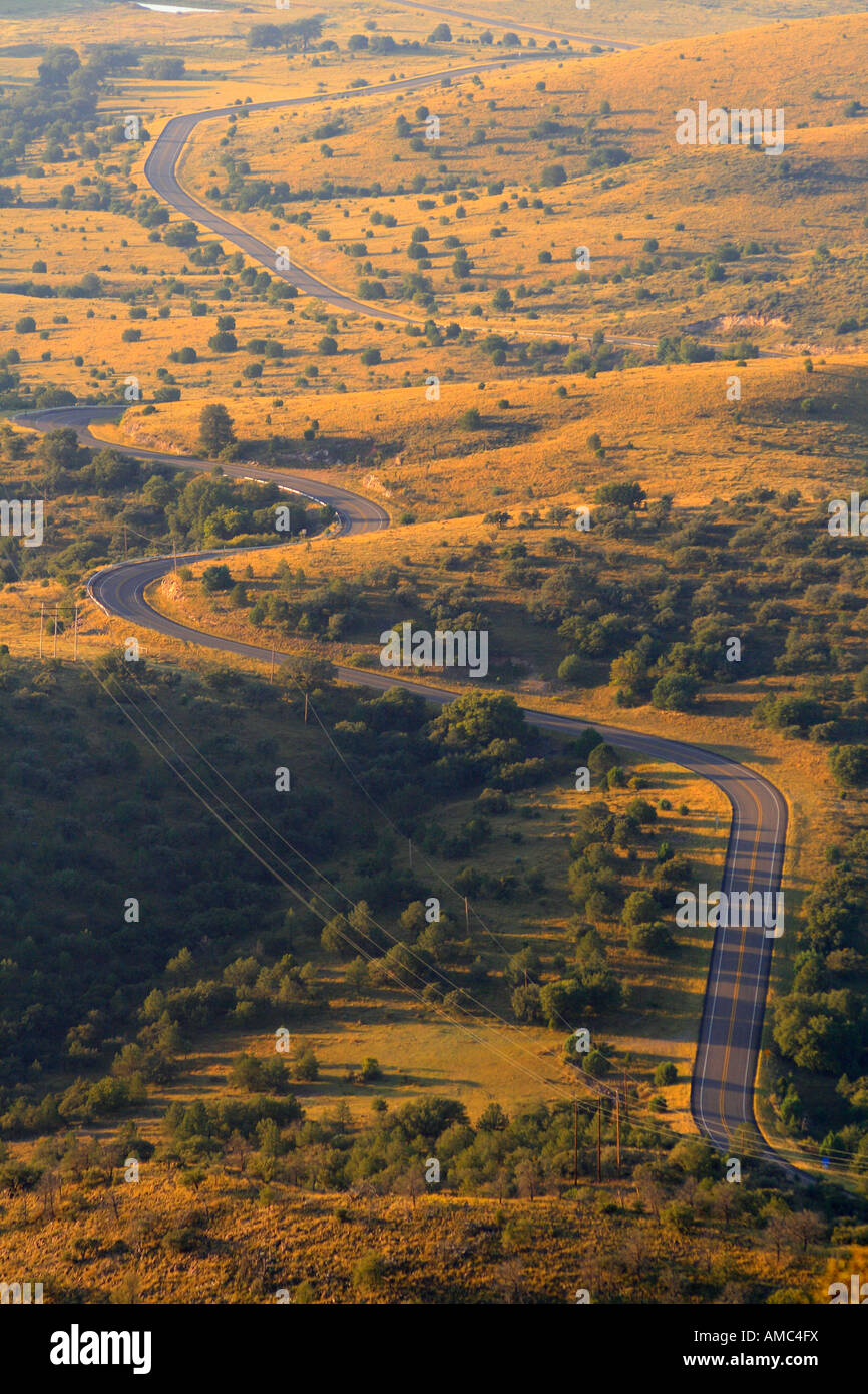 Mountain Road West Texas Stockfoto