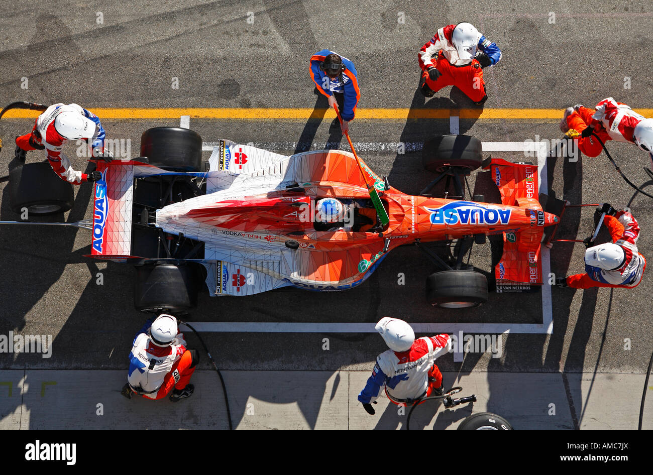 A1 Team Niederlande Boxenstopp in Brno Circuit, Tschechische Republik Stockfoto