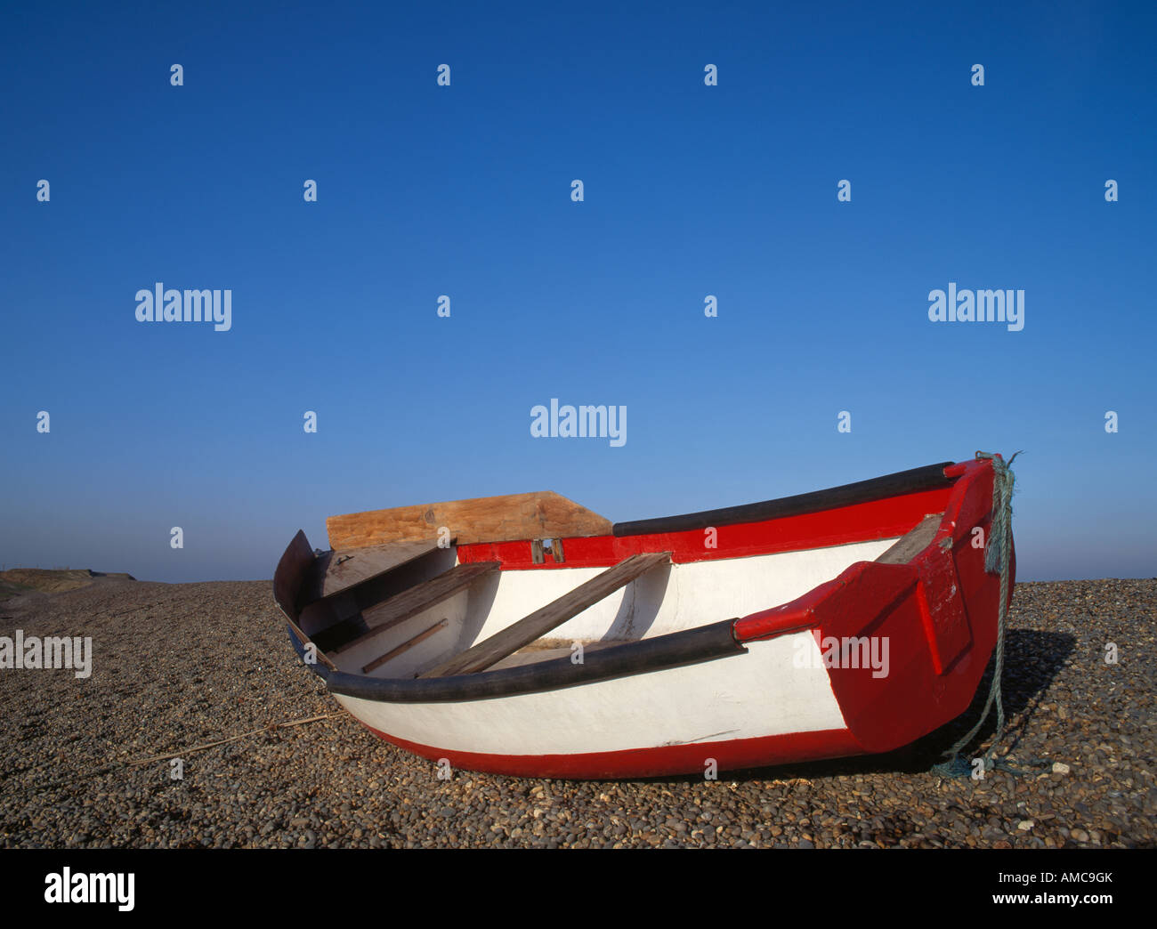 Angeln, Boot, Salthouse Kiesstrand, North Norfolk, england Stockfoto