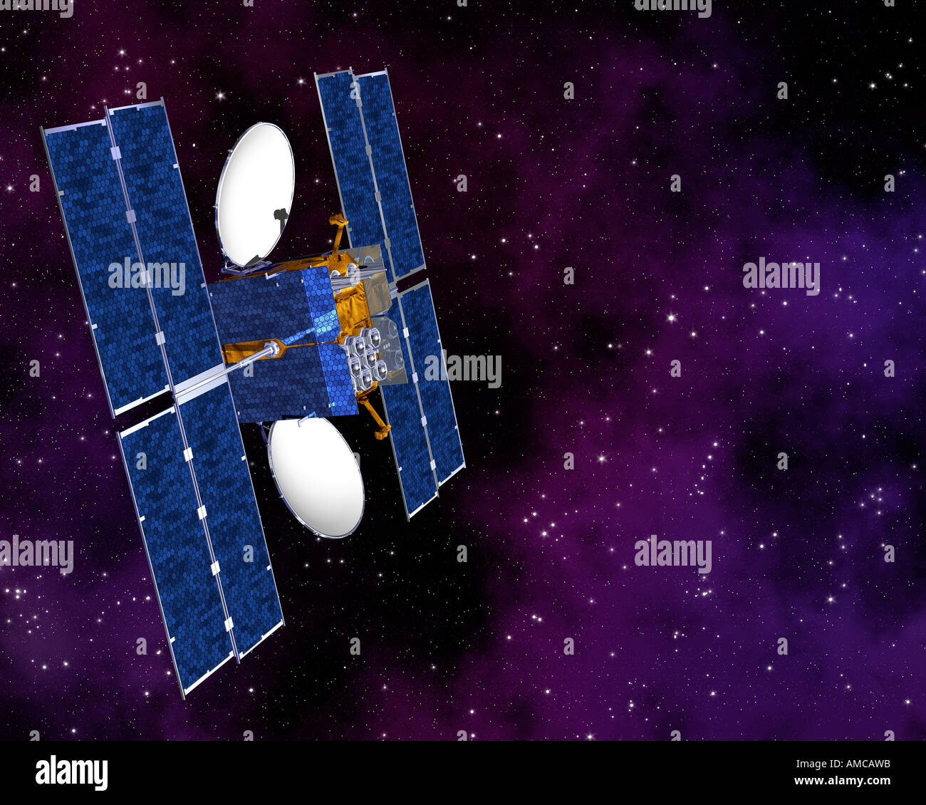 Comunication Satelliten im Weltraum Stockfoto