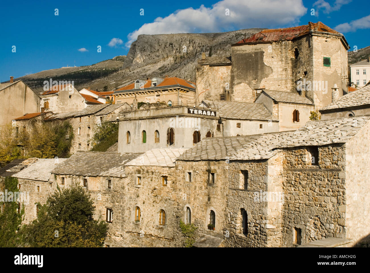 Altstadt von Mostar. & Bosnien-Herzegowina Stockfoto