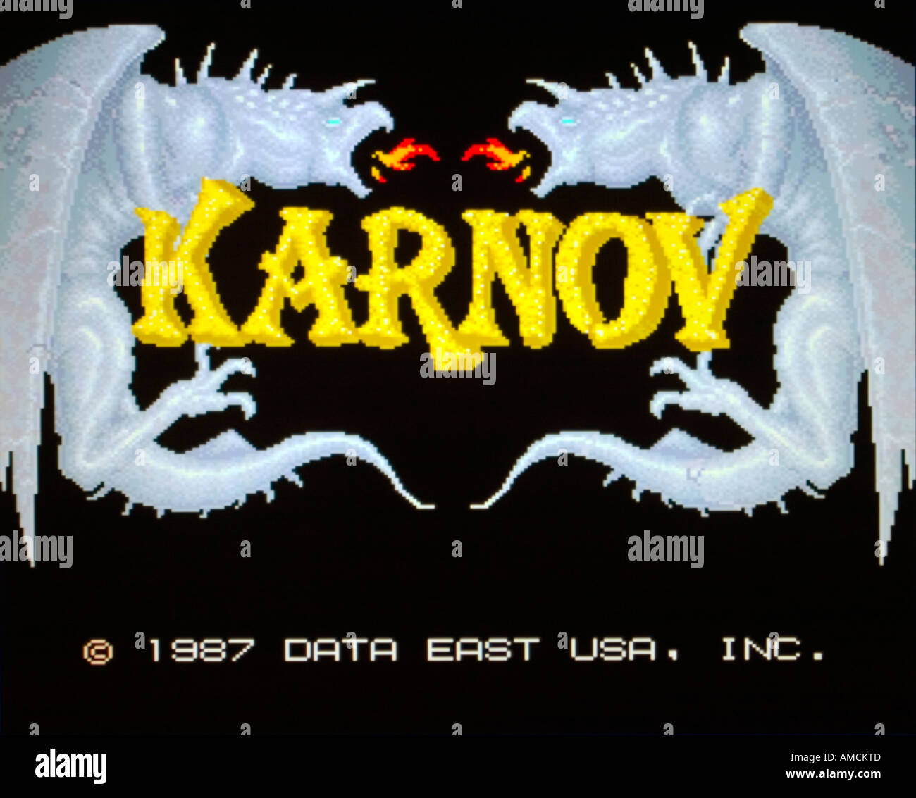 Karnov Data East USA Inc 1987 Vintage Arcade Videospiel Screenshot - nur zur redaktionellen Nutzung Stockfoto