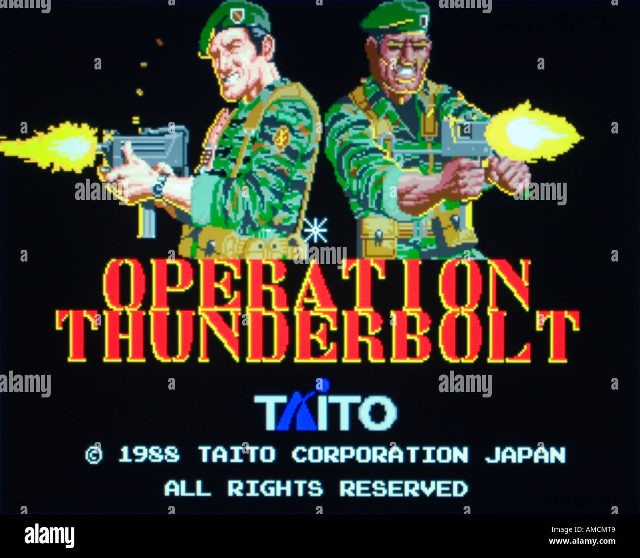 Operation Thunderbolt Taito Corporation 1988 Vintage Arcade Videospiel Screenshot - nur zur redaktionellen Nutzung Stockfoto