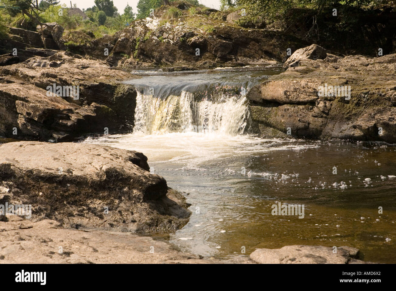 Teil die Falls of Dochart im Dorf Killin in Perthshire, Schottland Stockfoto