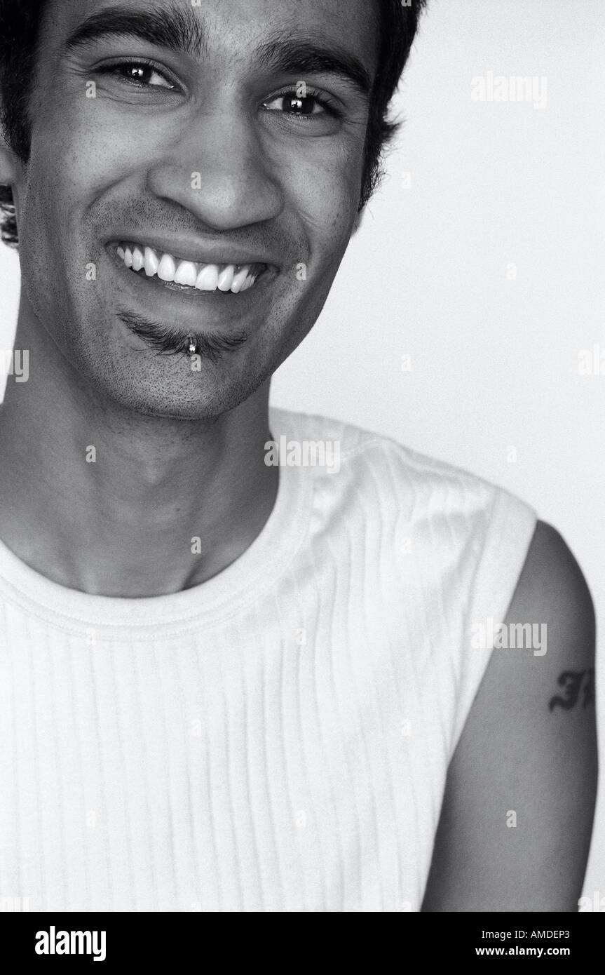 Porträt des Menschen lächelnd Stockfoto