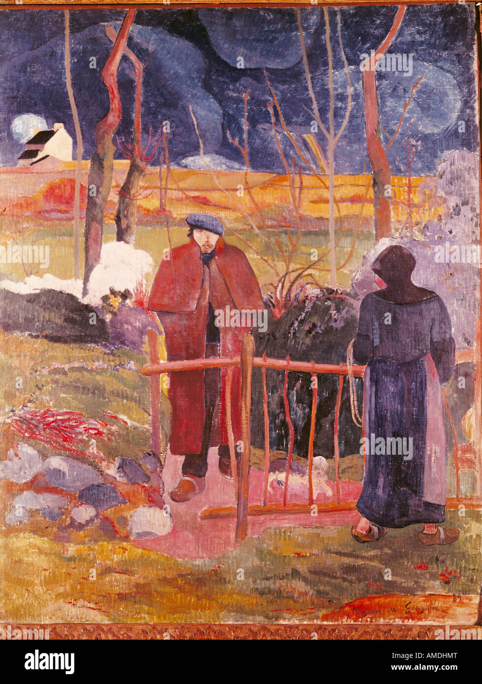 "Fine Arts, Gauguin, Paul (1848-1903), Malerei,"Bonjour, Monsieur Gauguin", 1889, Öl auf Leinwand, Narodni Galerie, Prag, Stockfoto
