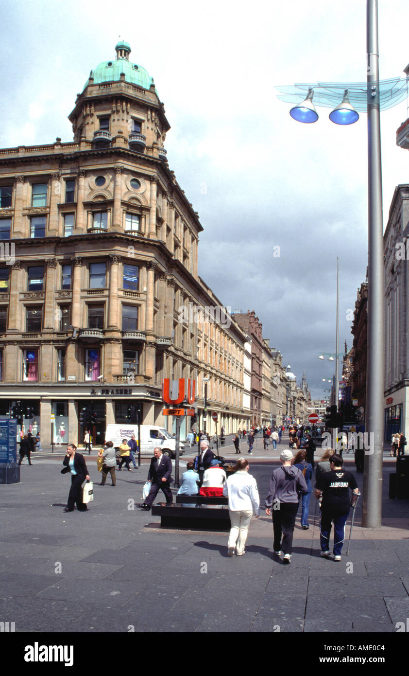 Buchanan Street auf der Argyle street Glasgow Schottland europe Stockfoto