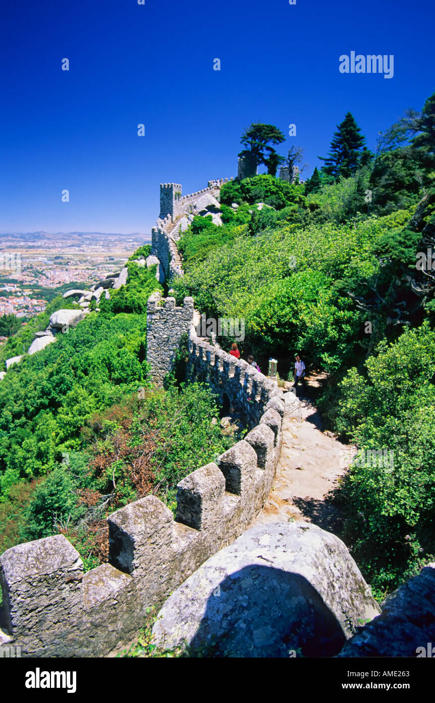 Maurische Burg - Castelo Dos Mouros, Sintra, Lissabon, Portugal Stockfoto