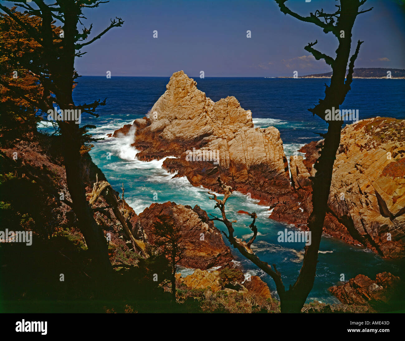 Point Lobos State Reserve auf der Monterey Halbinsel von Kalifornien ist ein klassische Ozean Küste Lage trifft Stockfoto