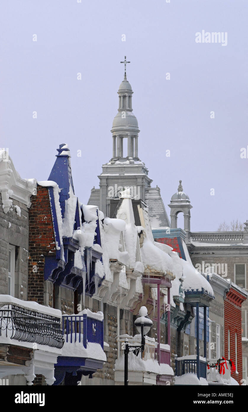 Plateau Mont-Royal während der Winterzeit Montreal Quebec Kanada Stockfoto
