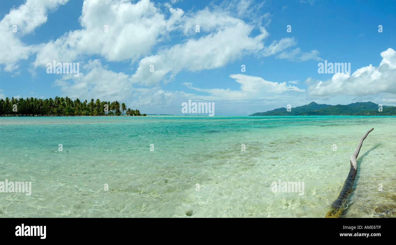 Taha'a Insel, Französisch-Polynesien. Panorama von Motu Mahana Stockfoto
