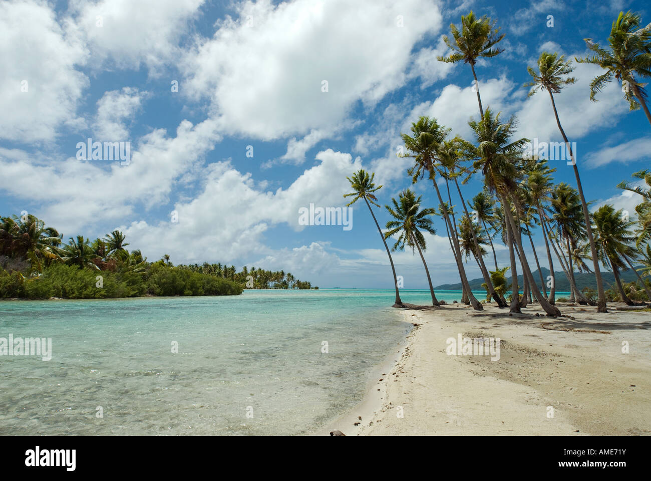 Gesellschaftsinseln, Französisch-Polynesien. Motu Mahana in der Insel von Taha'a Stockfoto