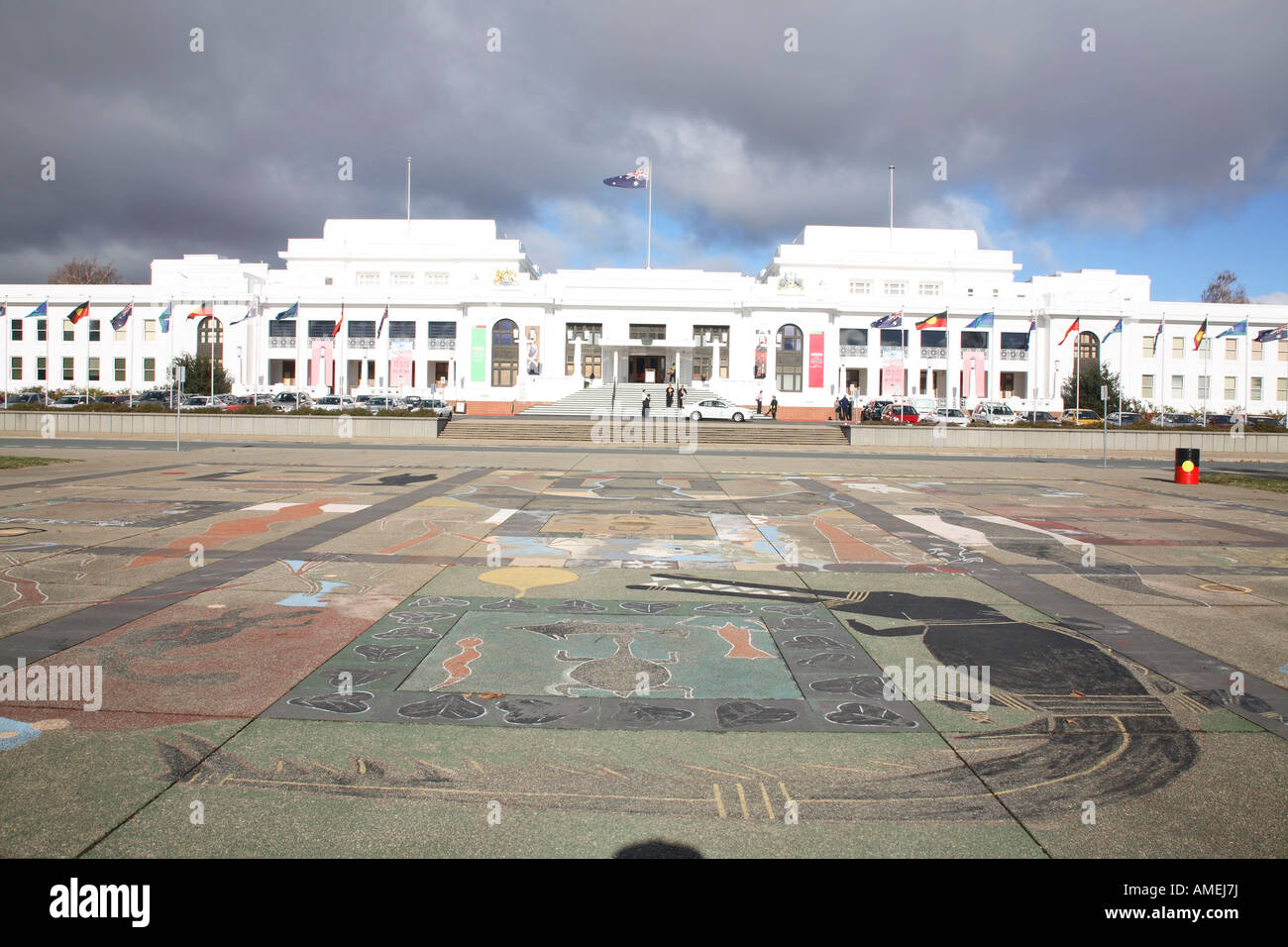 Provisorisches Parlament House Canberra Australien Stockfoto