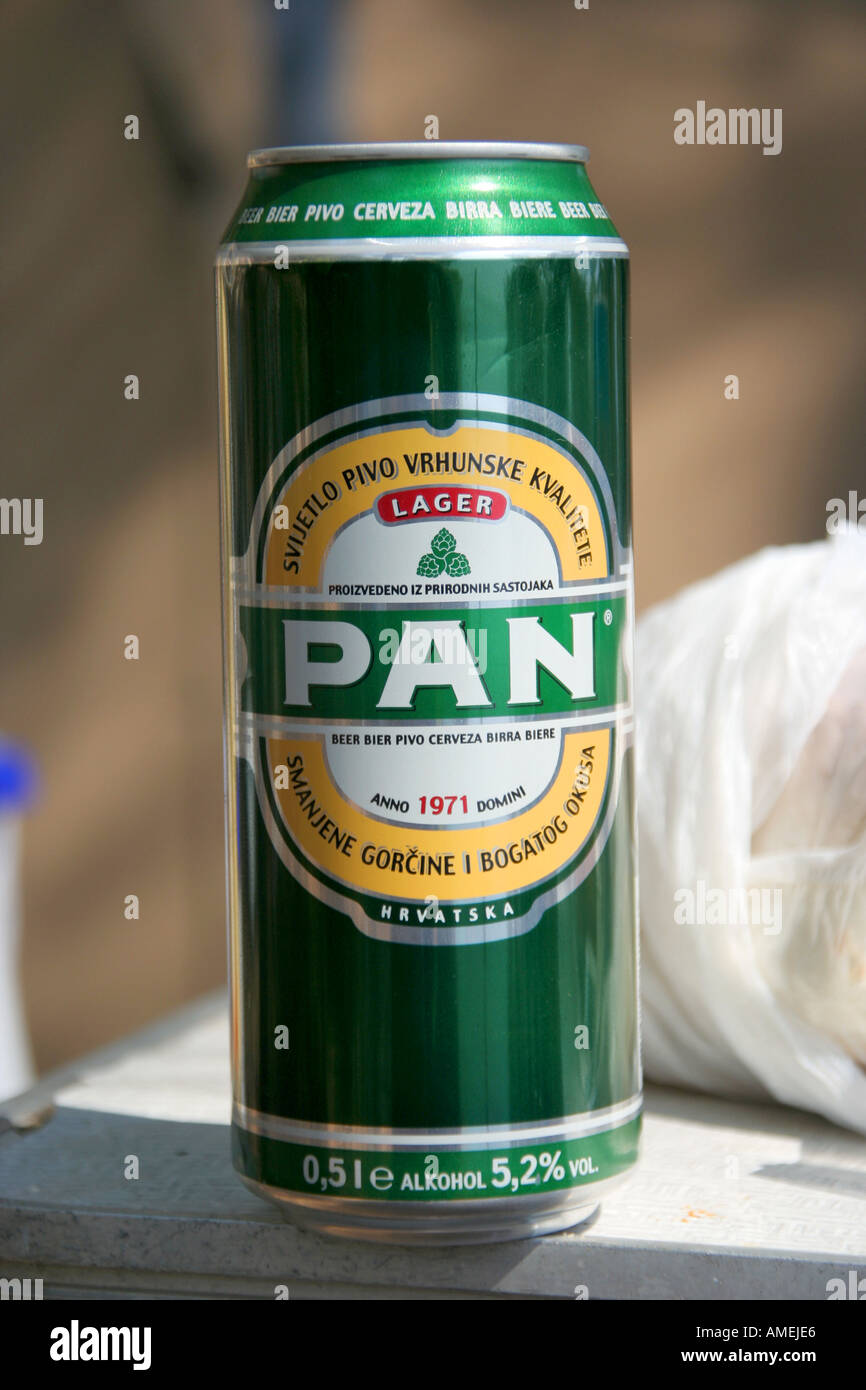 Kann PAN Bier Kroatien Stockfotografie - Alamy