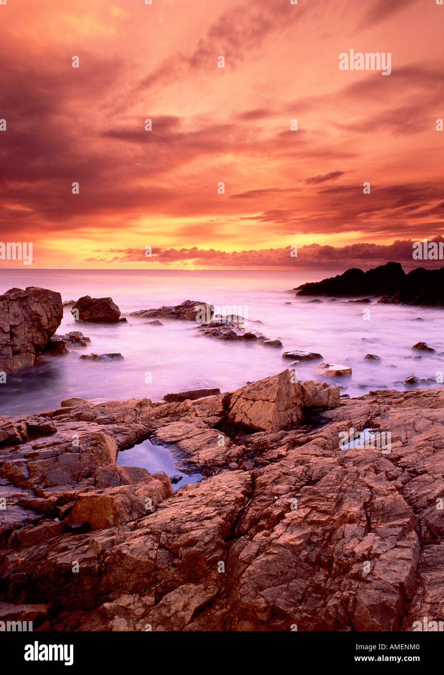 Sonnenaufgang über dem Atlantik in der Nähe von Louisbourg, Nova Scotia Kanada Stockfoto