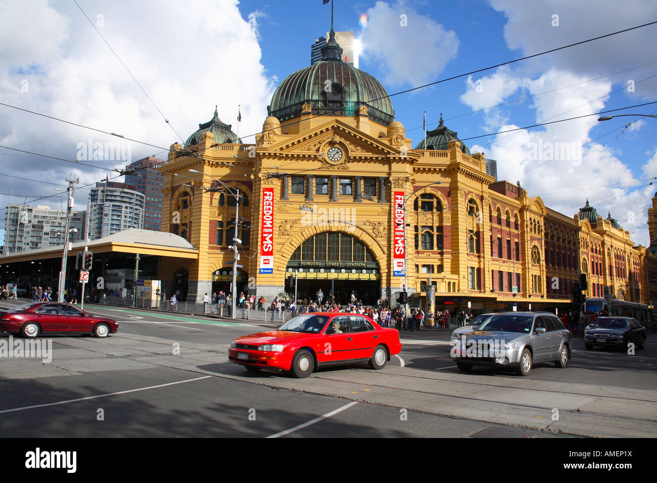 Flinders Street Railway Station Melbourne Victoria Australien Stockfoto