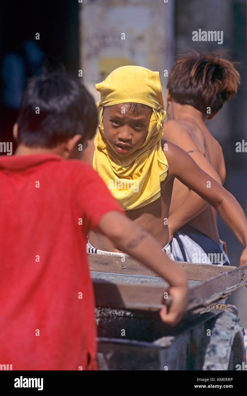 Kinderarbeit, Manila, Philippinen Stockfoto