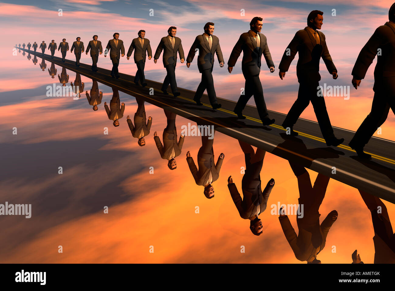 Eternal Road, eine konzeptionelle surrealistische 3D-Bild. Stockfoto