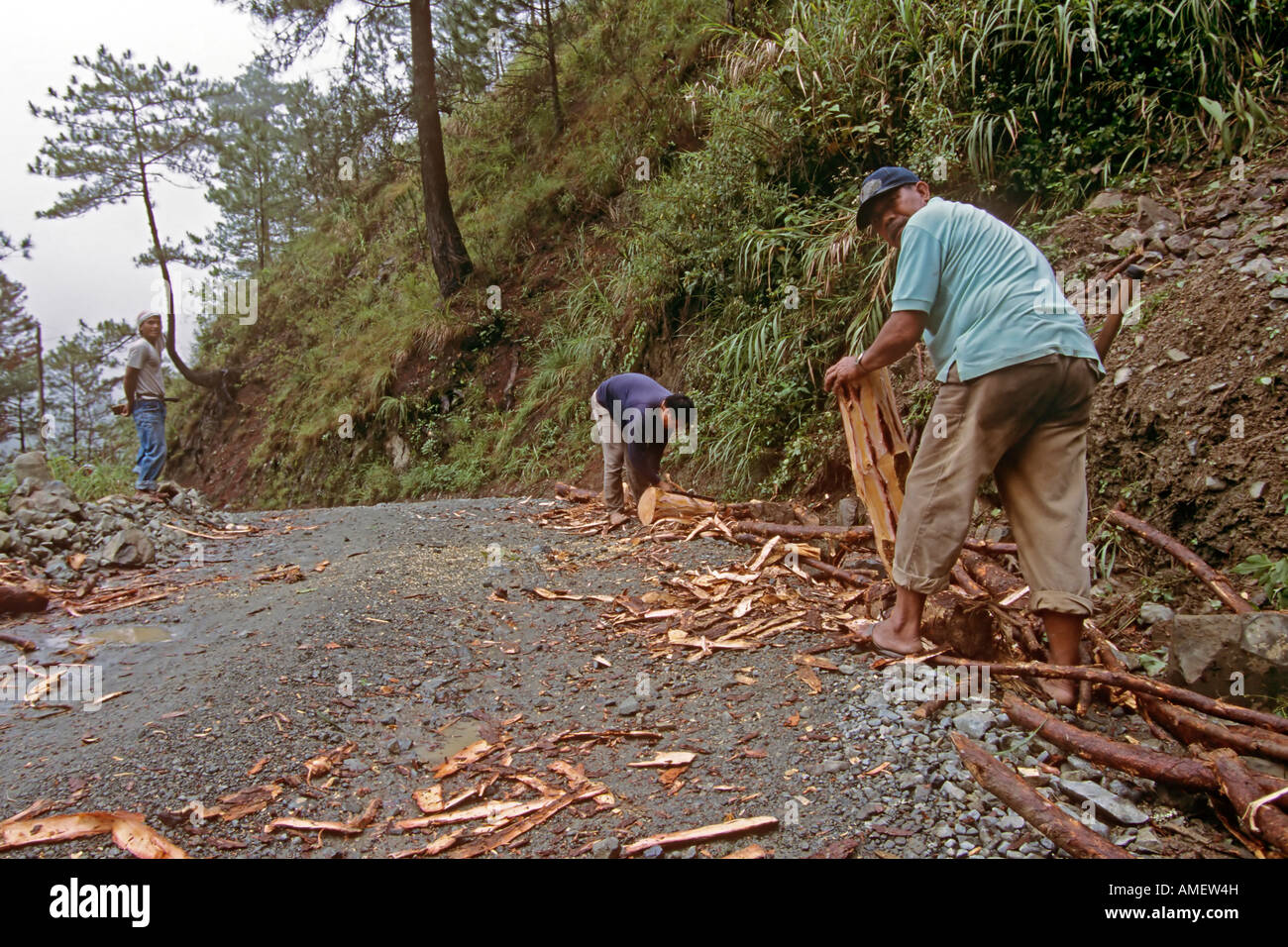 Autobahn Wartung Banaue nördlichen Philippinen Stockfoto