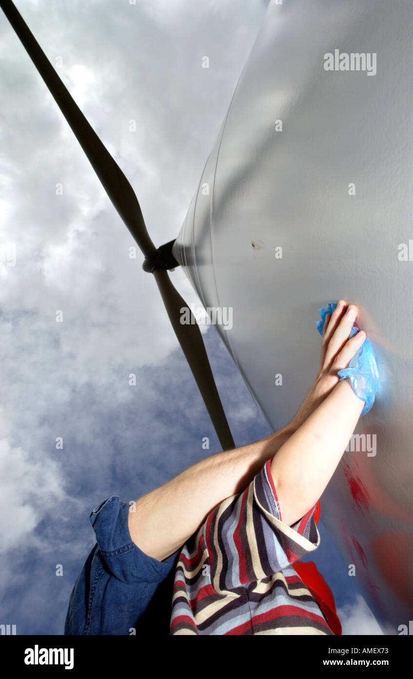 Cefn Croes Windpark auf der Bergspitze Plateau Nr. Aberystwyth bestehend aus 39 Turbinen 100m hoch 60 MW Strom erzeugen Stockfoto