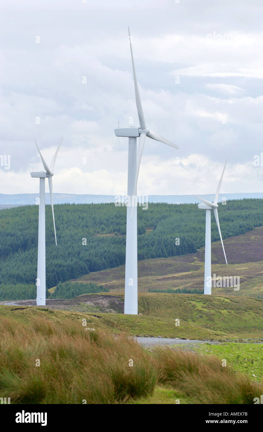 Cefn Croes Windpark auf der Bergspitze Plateau Nr. Aberystwyth bestehend aus 39 Turbinen 100m hoch 60 MW Strom erzeugen Stockfoto