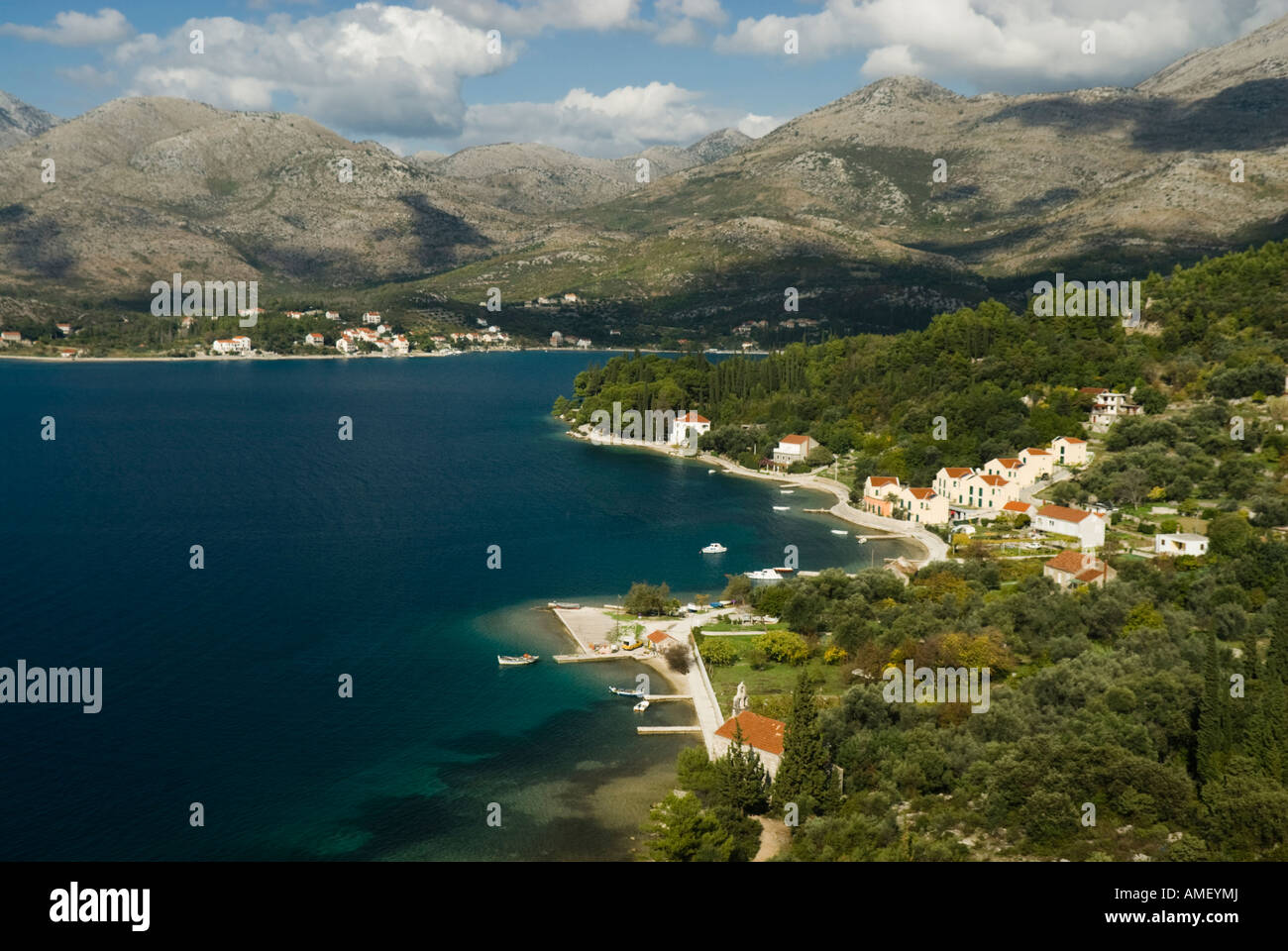 Kroatische Küste Stadt Slano Stockfoto