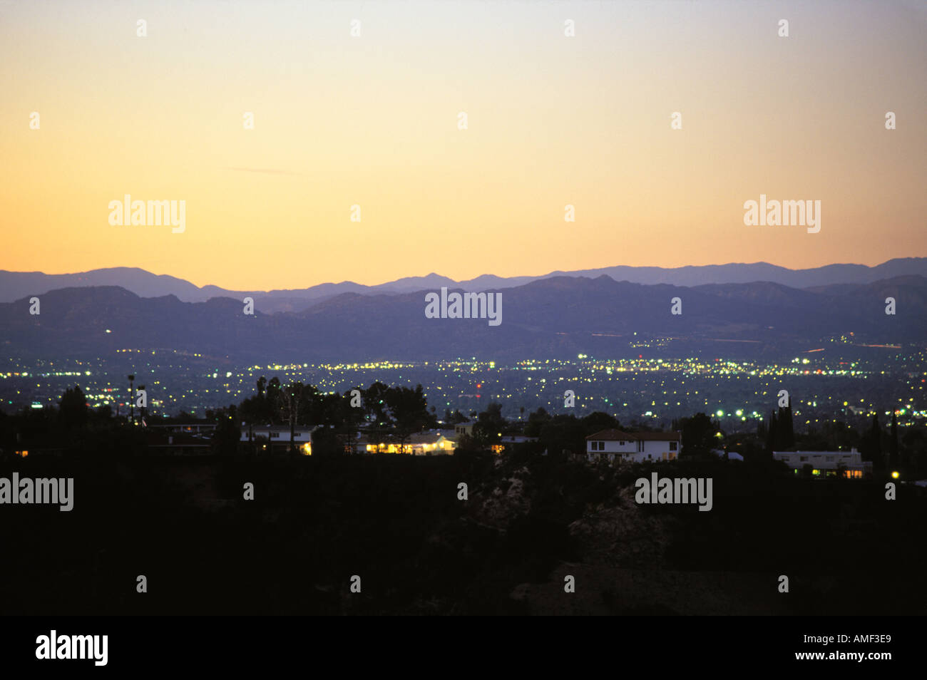 San Fernando Valley von Mulholland Drive-Los Angeles-Kalifornien Stockfoto