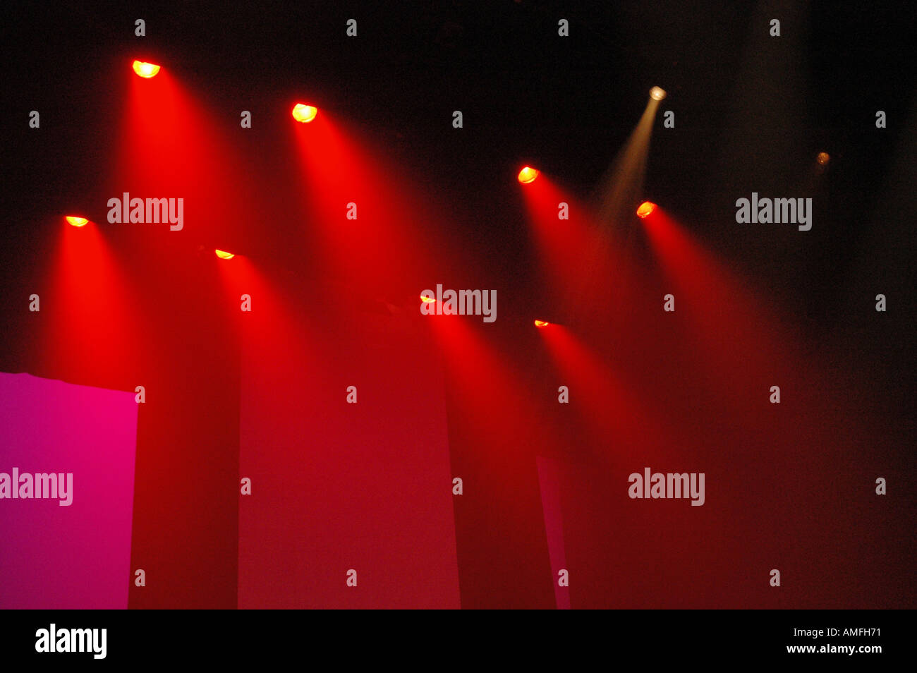 roten Bühnenbeleuchtung Stockfoto
