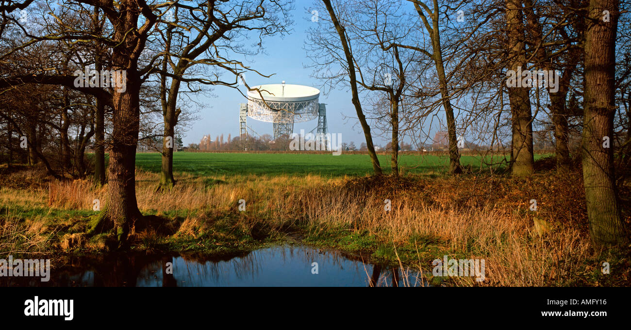 Cheshire Holmes Chapel Jodrell Bank Radioteleskop Stockfoto