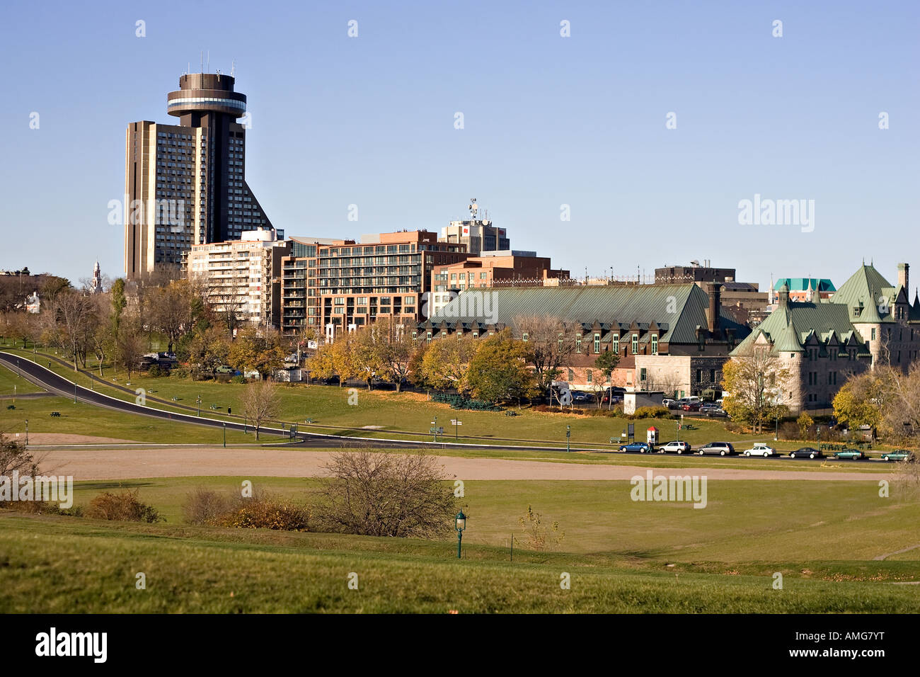 Quebec City Skyline von Ebenen von Abraham Stockfoto
