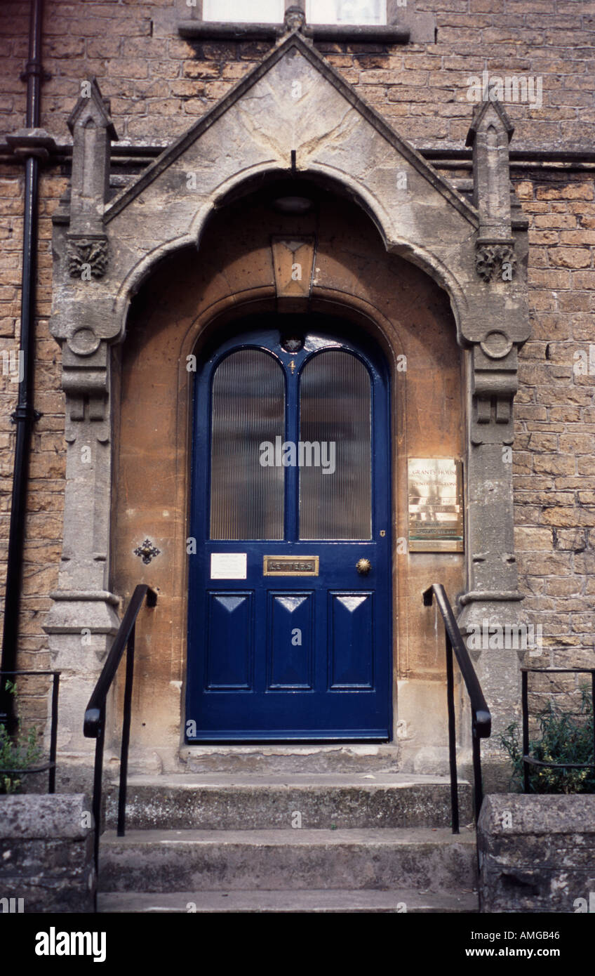 Blaue Tür Frome, Somerset, England UK Stockfoto