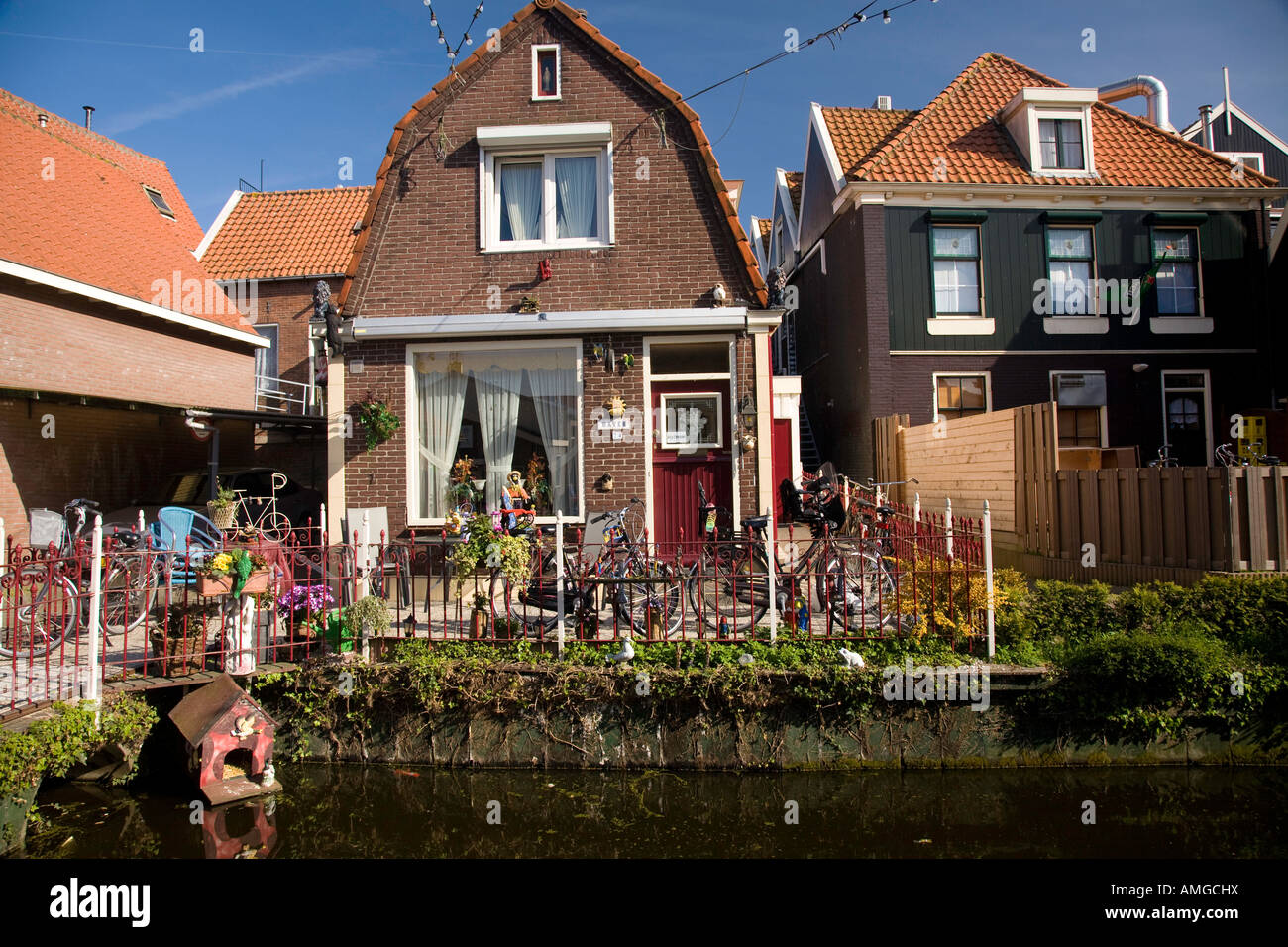 Vorderen Hof eines holländischen Hauses in der Nähe der Stadt Vollendam in Holland-Niederlande-Europa Stockfoto