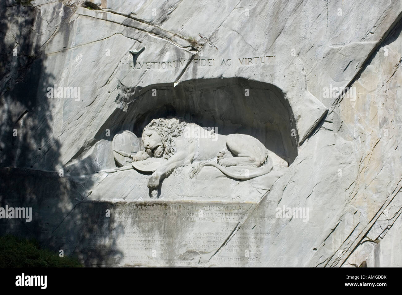 Schweiz Luzern Luzern sterbenden Löwen das Löwendenkmal oder Lowendenkmal von Bertel Thorvaldsen Stockfoto