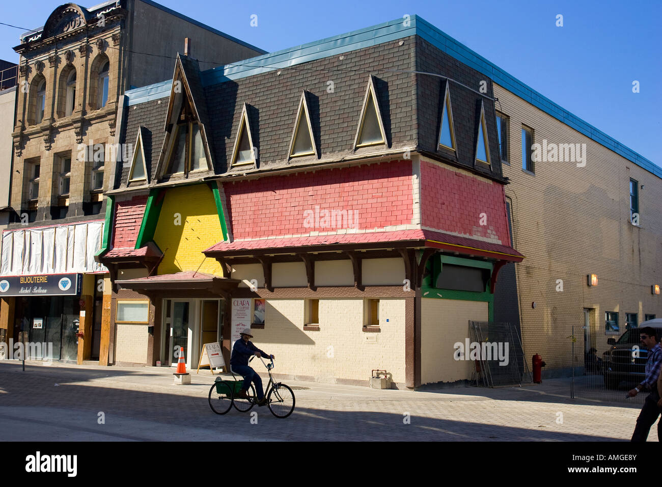 Nachdem die Stadt das Dach der Mail St Roch viele alte hat Gebäude, wo in der Rue St. Joseph in Quebec Stadt wiederentdeckt Stockfoto