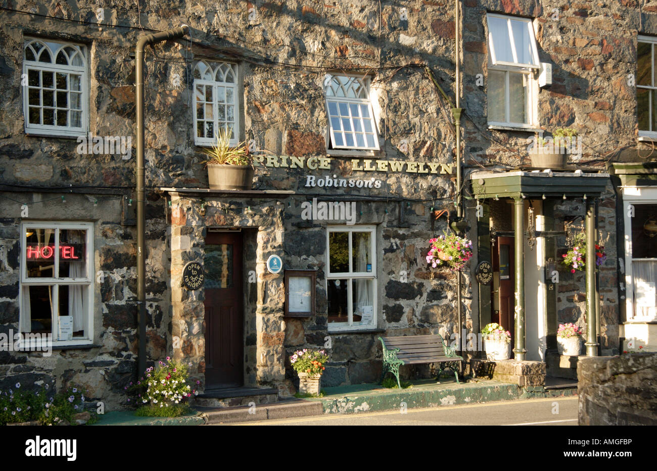 Beddgelert, Snowdonia, Gwynedd, Nordwales, Prinz Llewelyn Hotel, UK Stockfoto