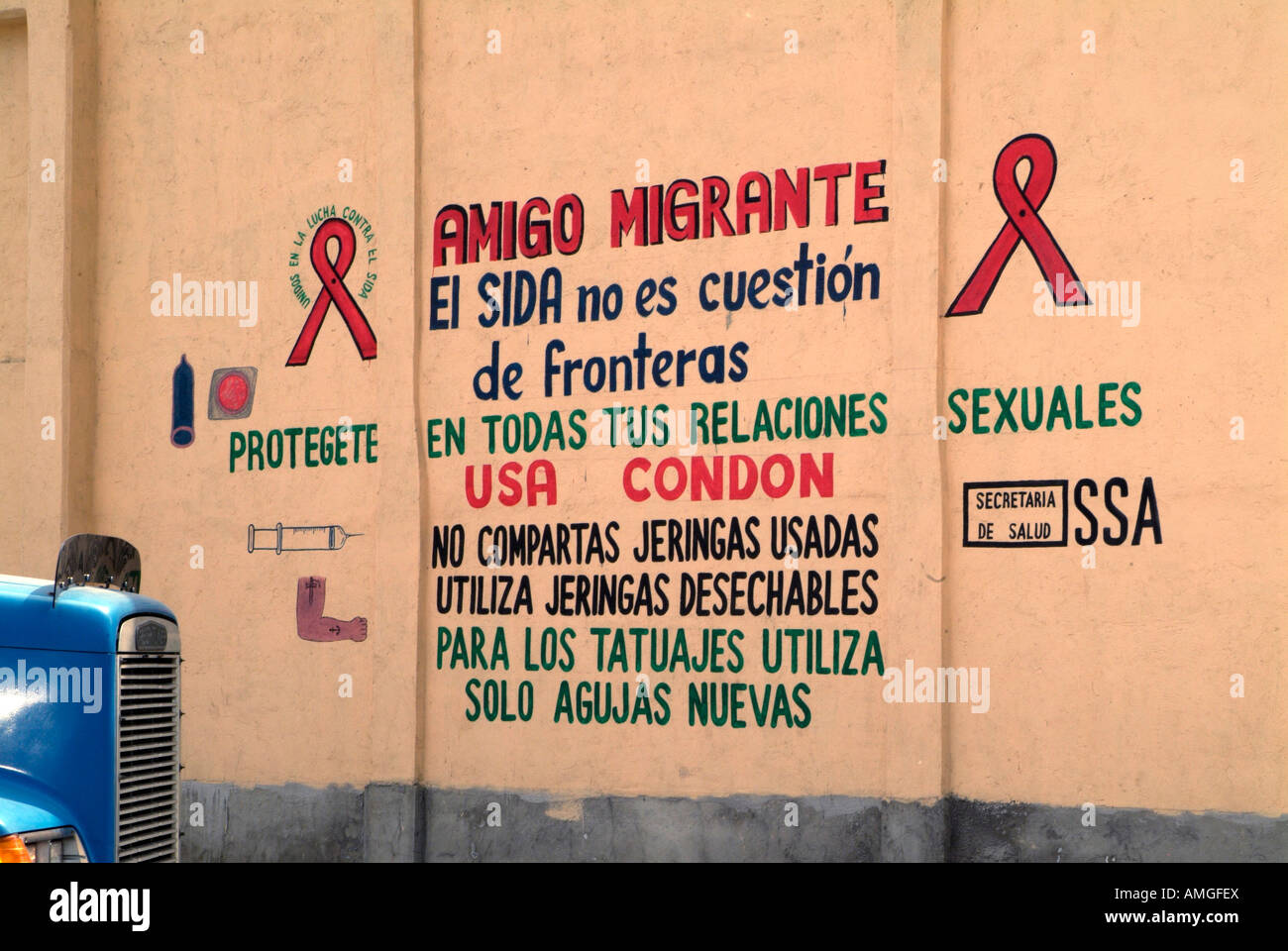 Südgrenze Mexikos wurde vor kurzem von extrem gewalttätigen Verbrechen von Mara Salvatrucha Gruppemitglieder geplagt Stockfoto