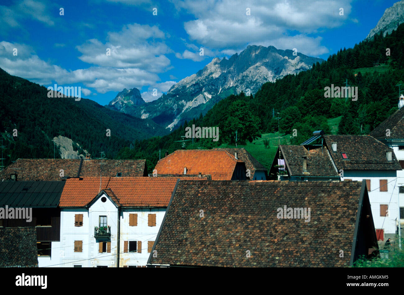 Italien, Veneto, Noden Venetien, Friuli, Friaul, Val Pesarina Ortschaft Pesaris Stockfoto