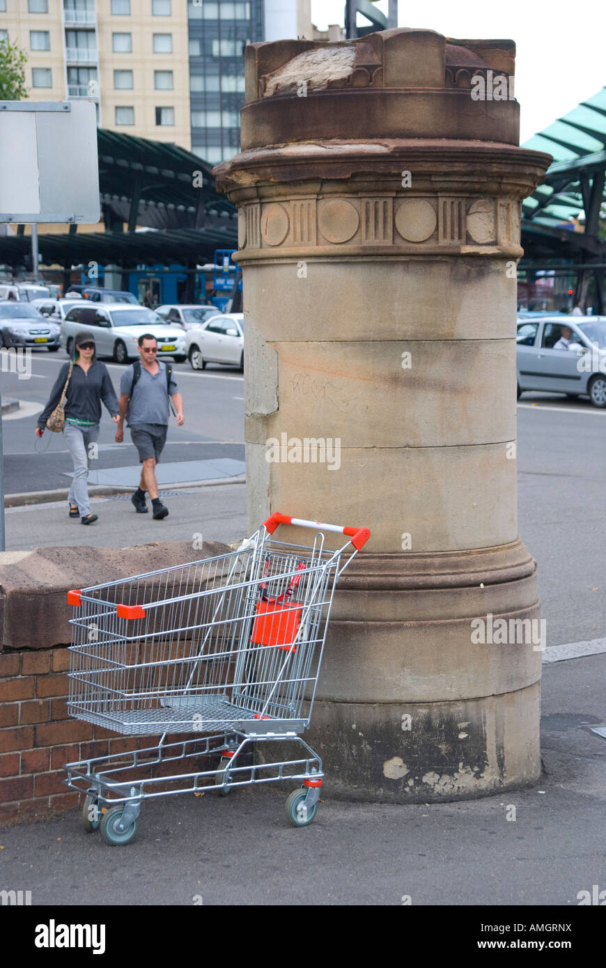 Verlassene Einkaufswagen im Zentrum von Sydney Stockfoto