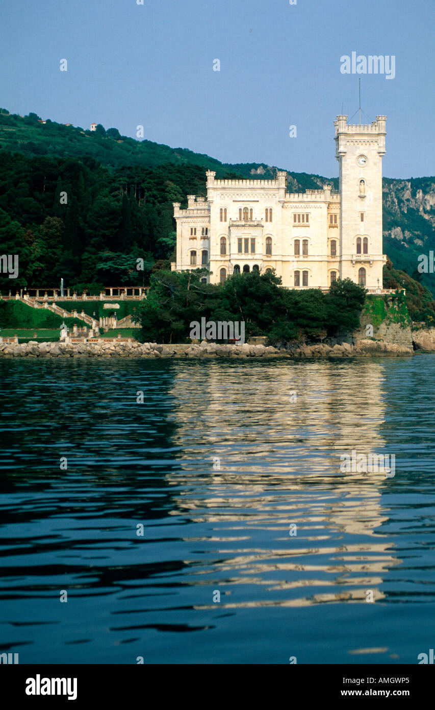 Italien, Venetien, Julisch Venetien, Friaul, Friaul, Miramar Burg (Castello di Miramare bei Triest) Stockfoto